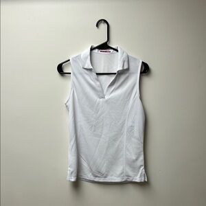 White Sleeveless Women's Golf Top
